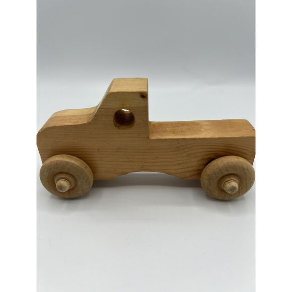 Handmade Wooden Toy Truck Natural Rustic Car Montessori Waldorf Style - Picture 2 of 7
